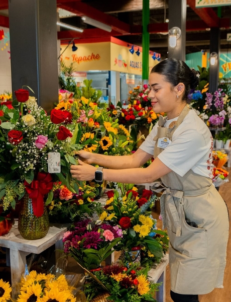 Florist holding a bouquet